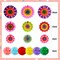 21-Piece Spring Flower Hanging Paper Fans Set | Tissue Pom Poms & Floral Ceiling Decor for Classroom, Wedding, Birthday & Springtime Summer Party Supplies